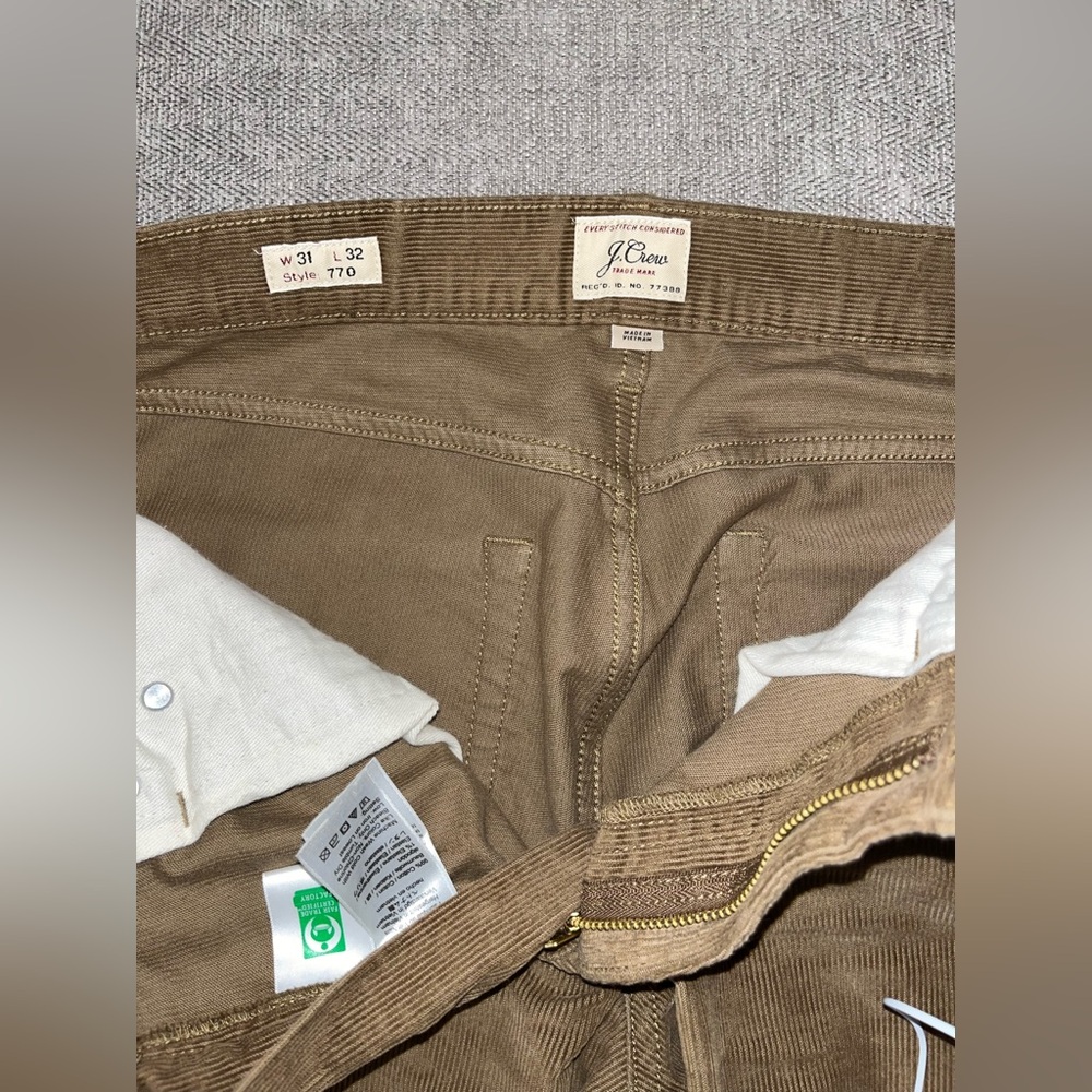 J. Crew Tan Corduroy Trousers 31x32 men’s straight fit 770